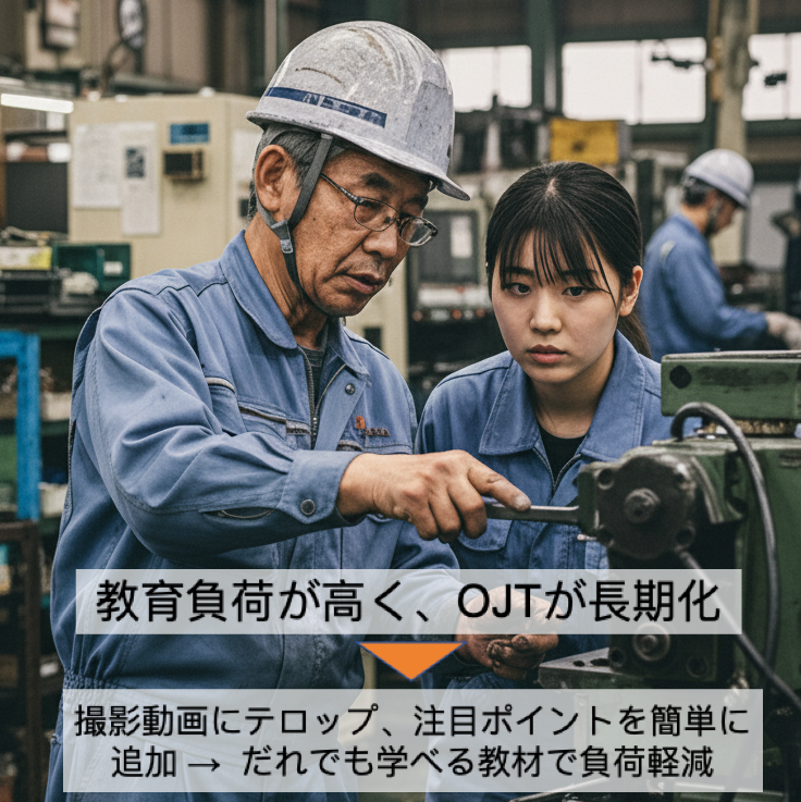 教育負荷が高い／OJT長期化