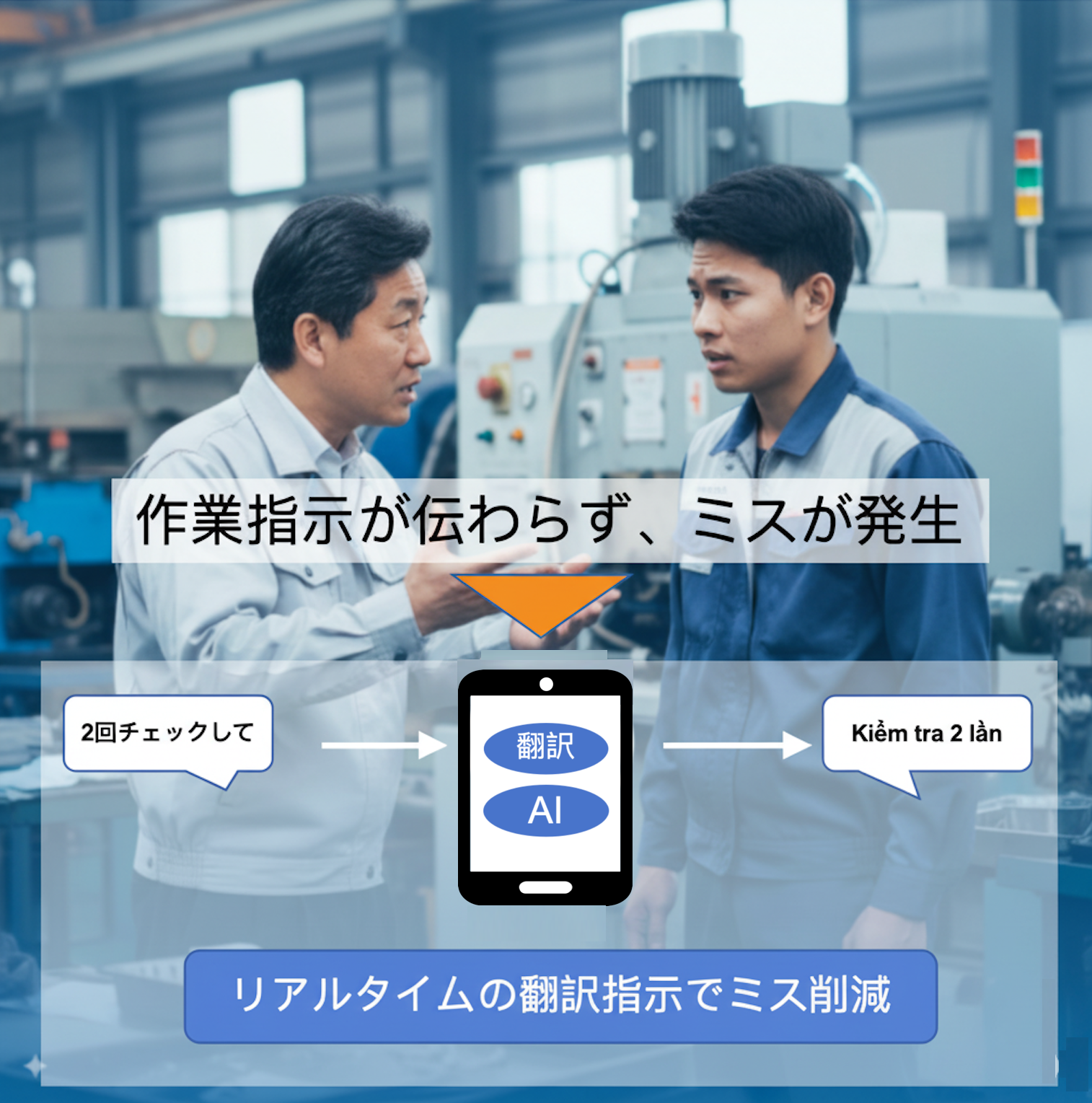 作業指示が伝わらずミスが発生